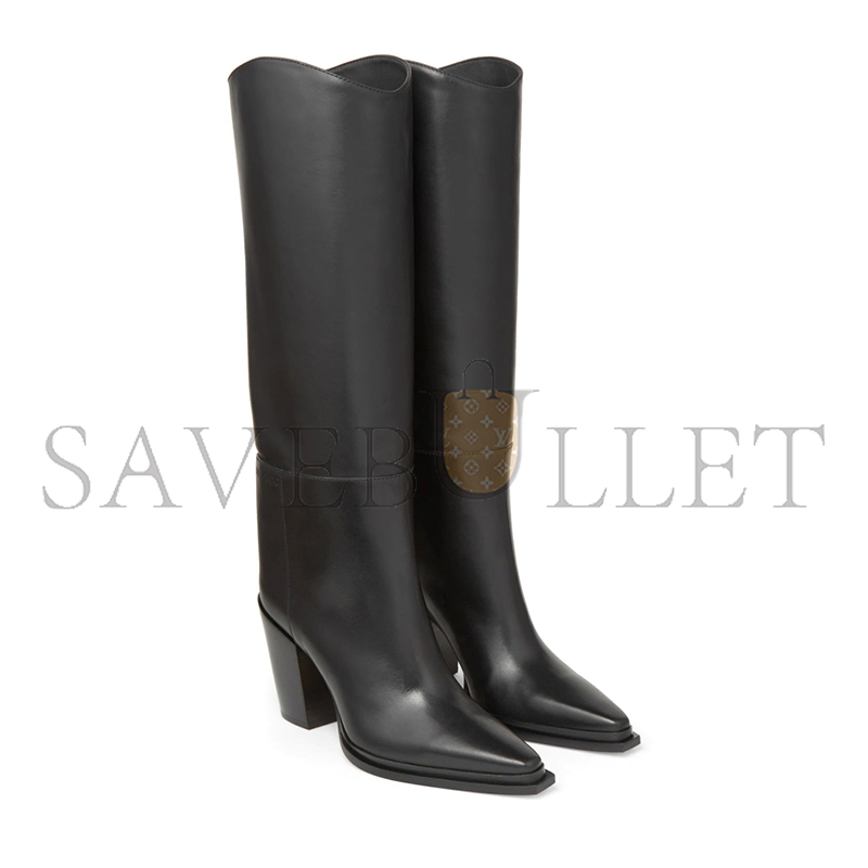 JIMMY CHOO CECE 80 BLACK SOFT CALF LEATHER BOOTS CECE80SLQ JIMMY CHOO CECE 80 BLACK SOFT CALF LEATHER BOOTS CECE80SLQ